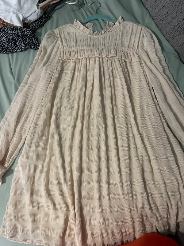 Listicle Cream Long Sleeve Dress - Image 2