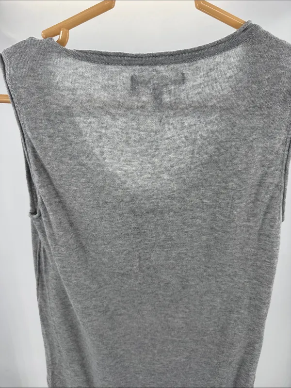 Tex by Max Azria Sleeveless Gray Henley Tank Top S cotton modal neutral layering - Image 7