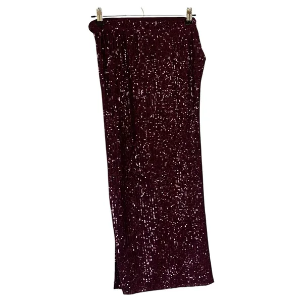 Wildfox sequin ruched side slit midi skirt purple - Image 2