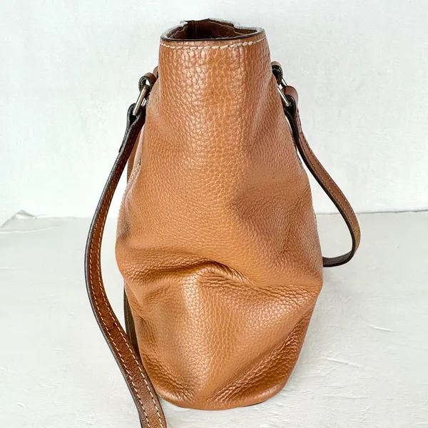 Dooney & Bourke Pebble Grain Lexington Tote Handbag Leather Caramel Brown - Image 6