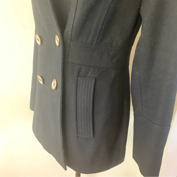 Micheal Kors Black Double-breasted Pea Coat Size 4 - Image 5