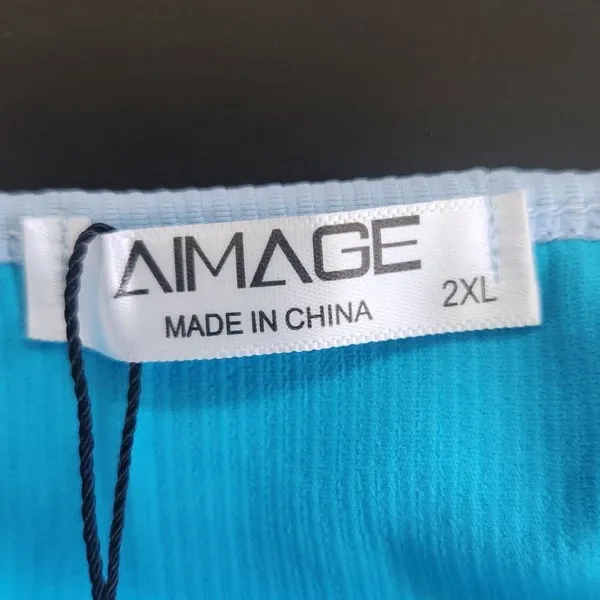AI'MAGE Blue Bikini with Light Blue Trim and High Waist Bottoms NWT Size 2XL - Image 13