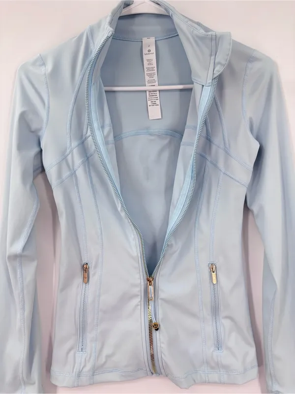 lululemon athletica Light Blue Zip-Up Bomber Jacket - Image 4