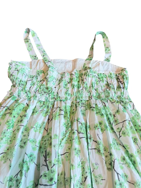 J. Crew Gathered Tank Midi Dress Lime Cherry Blossoms Smocked Cotton Size 8 NWT - Image 11