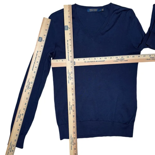 Polo Golf Ralph‎ Lauren Sweater V-Neck 100% Cotton Women Small Minimalist Preppy - Image 5