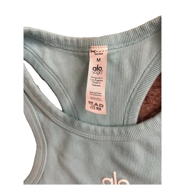 Alo Aspire Tank Ribbed Blue Quartz RARE Size M - Image 3