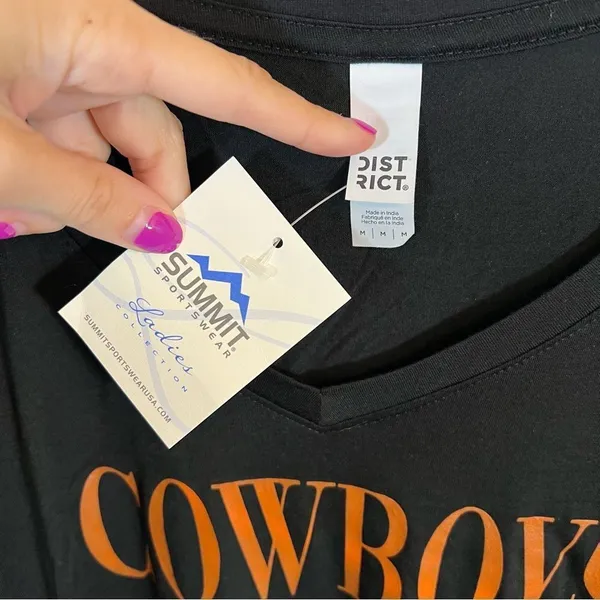 District Women’s Black Oklahoma Cowboys‎ Long Sleeve Top Medium NWT - Image 3