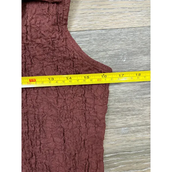 Anthropologie Textured Sleeveless Shirt Dress Brown Collared Button Womens M NWT - Image 6