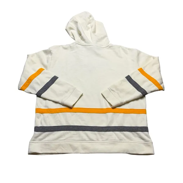 🏒 Nashville Predators‎ Striped Sleeve Hoodie Cream NHL Pullover Large 🏒 - Image 4