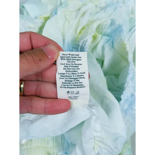LoveShackFancy Coquette Tiered Ruffle Mini Skirt Womens S Pastel Tie Dye Y2K - Image 10
