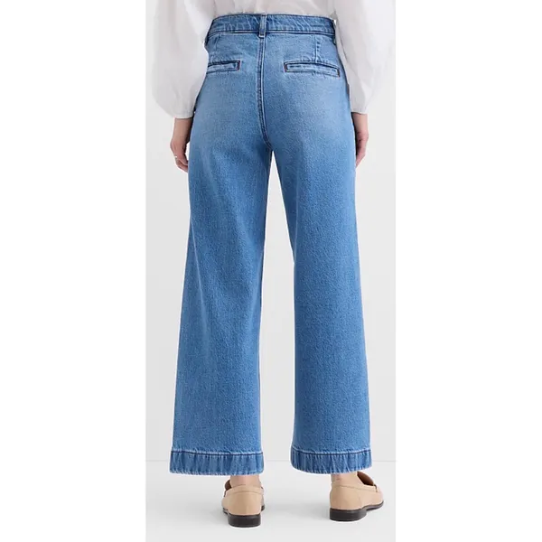 Loft Palmer Wide Leg Jeans Medium Wash High‎ Rise Patch Pocket measures sz 29 - Image 2