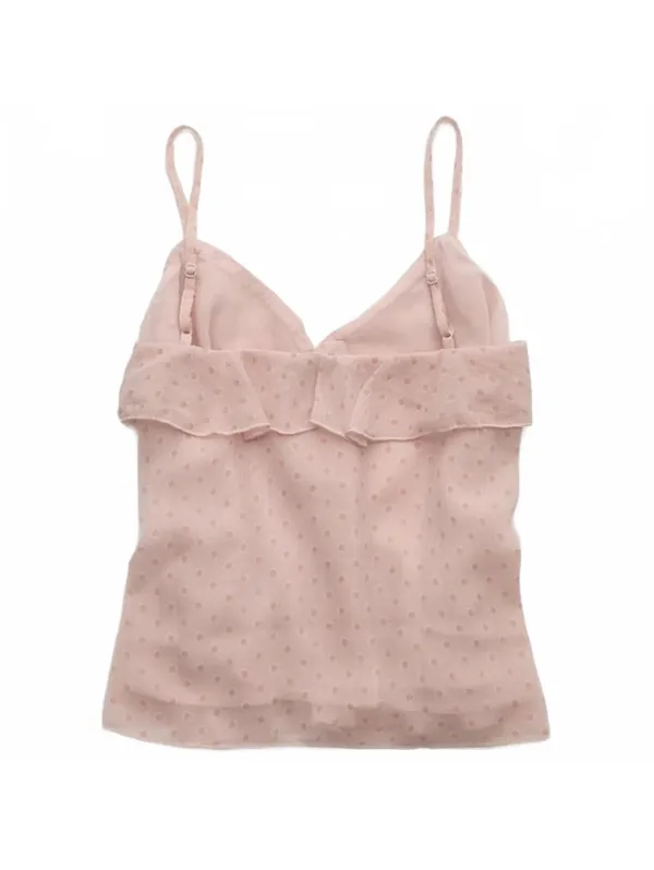 AE Ruffle Cami Tank Top American Eagle NWT Light Pink Medium - Image 2