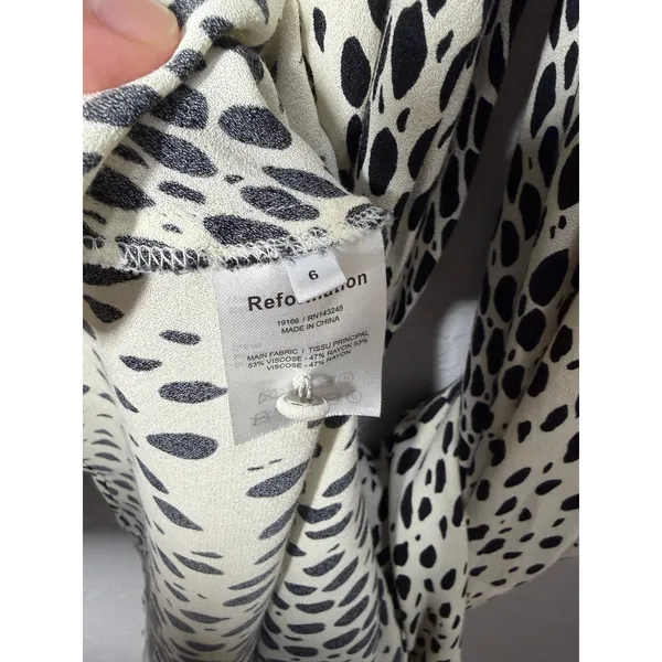 Reformation Alessi Midi Cheetah Print Dress Sz 6 - Image 9