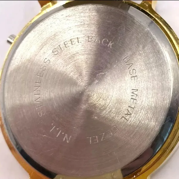 Vintage Christmas Watch Gold Tone Genuine Leather Band Holiday Elves New Battery - Image 6
