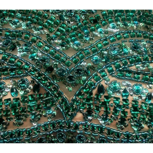 NWT Sherri Hill‎ 50096 Jade Beaded Halter Crop Top & Chiffon Skirt Set Size 2 - Image 6