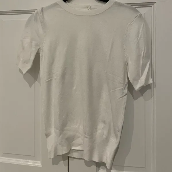 Zara White Short Sleeve Sweater - Image 2