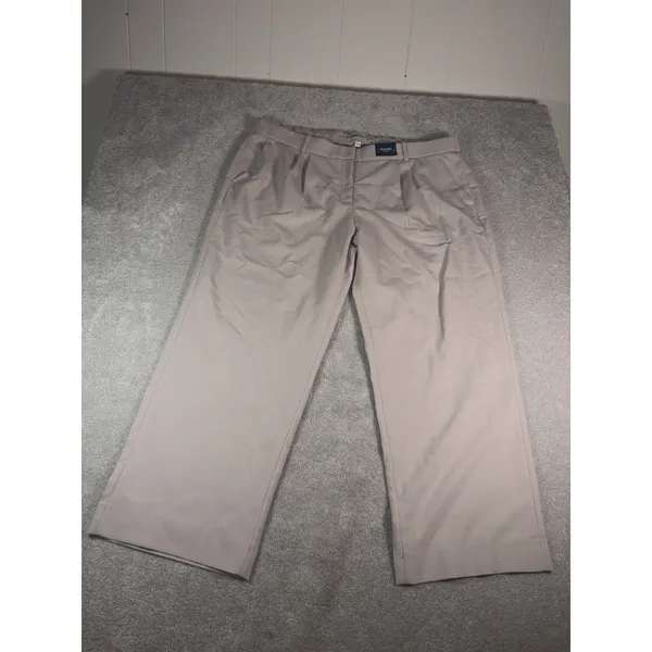 NWT abercrombie beige wide leg dress pants pleated 35/20R Curve Love Plus Sloane - Image 3