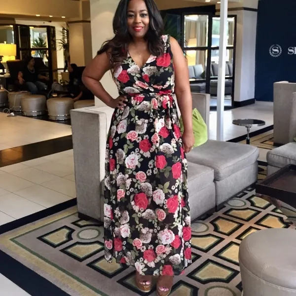 Disney Beauty And The Beast Black Red Rose Floral Sleeveless Maxi Dress Size S - Image 4