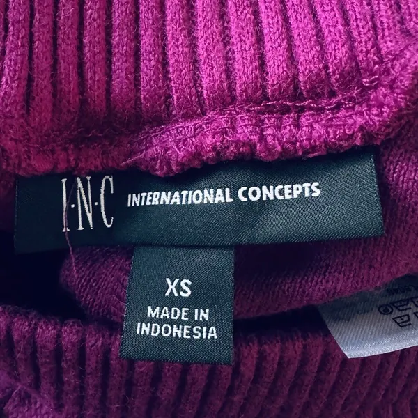 INC X-Small Flare Knit Sweater Pants Pockets Stretch Autumn Berry Magenta New - Image 6