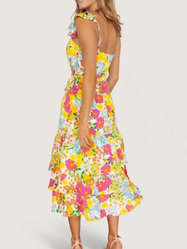 NWT Women’s Baltic Born Dani Ruffle Tiered Midi Dress | Multi Floral Size M - Image 5