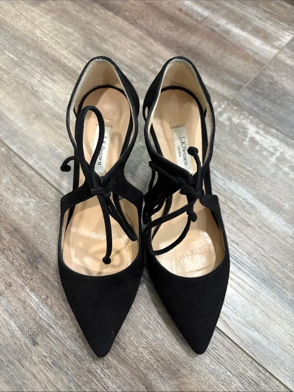 LK Bennett Black Suede Loren Pumps Princess Kate - Image 2