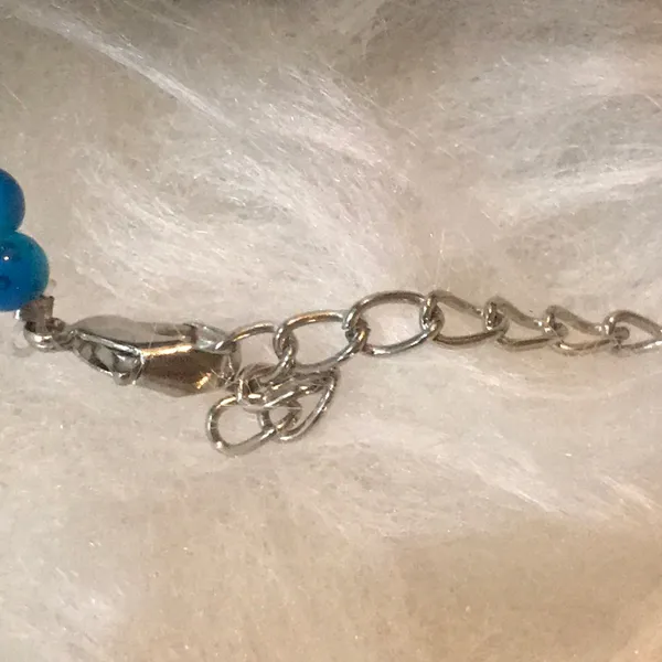 New- bohemian flower bracelet with blue beads adjustable - Image 8