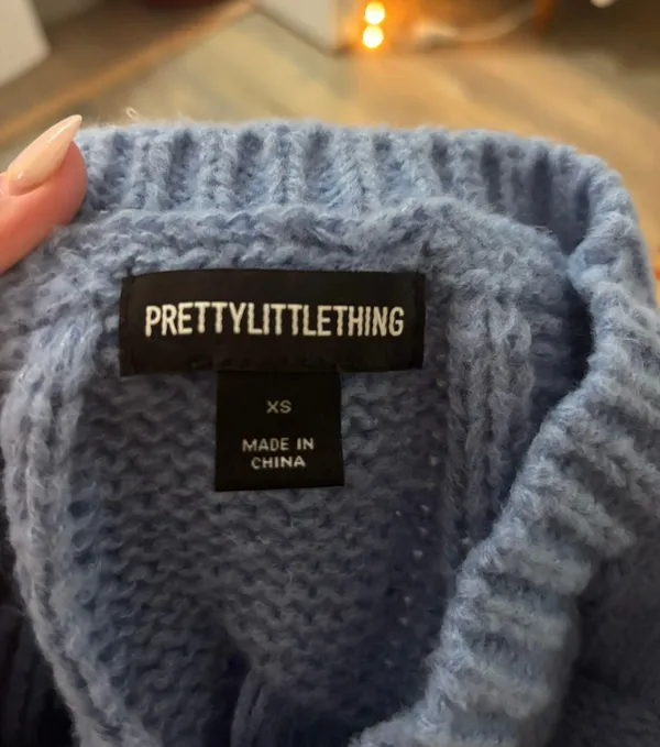Pretty Little Thing Blue Chunky Knit Sweater - Image 2