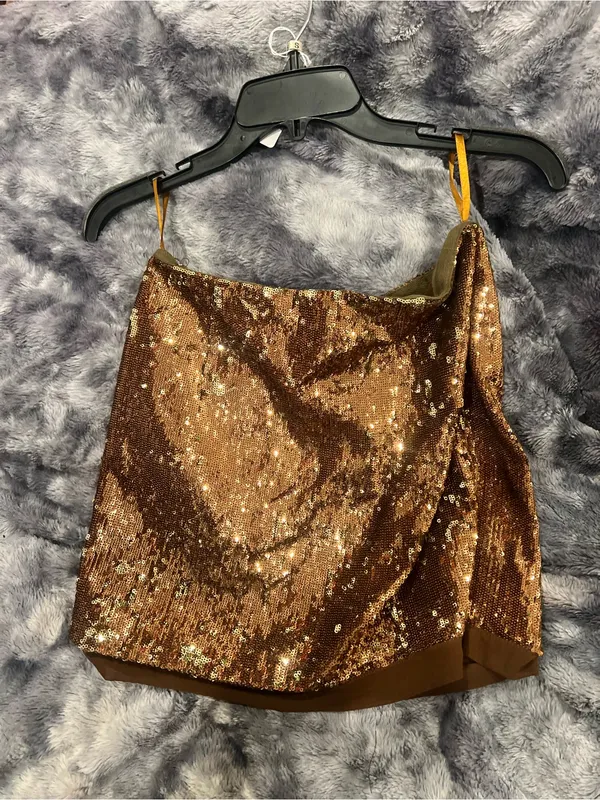 Sans Souci Copper Sequin Mini Skirt - Image 2