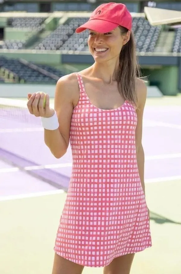 Cabana Life Exercise dress tennis pickleball gingham embroidered shorts skort - Image 10