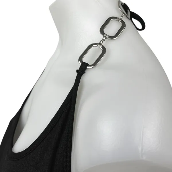 I.AM.GIA Halley Black Halter Tie Scoop Neck Chain Mini Bodycon Dress Size M - Image 6