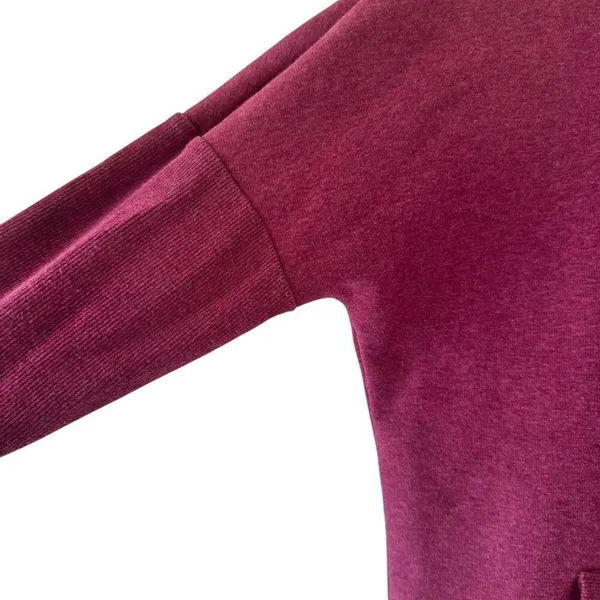 UGG Trendy Burgundy Long Sleeves Front Zip Up High Low Sweatshirt SZ XS # 2365 - Image 4