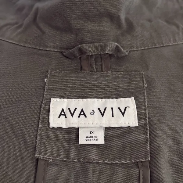 Ava & Viv army green distressed jacket - Image 8