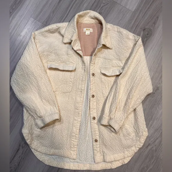 NWOT ANTHROPOLOGIE Cream Button-Up‎ Women's Jacket - Image 7