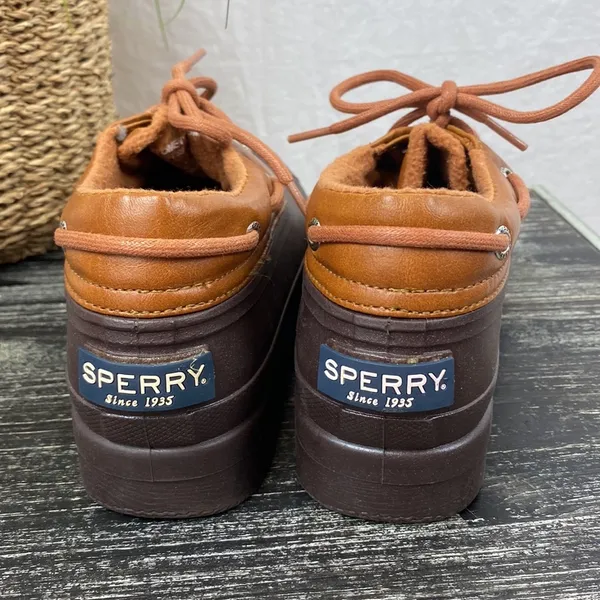Sperry Leather Brown Two Tone Heron Seal Duck Rain Ankle Boots 7.5 - Image 3