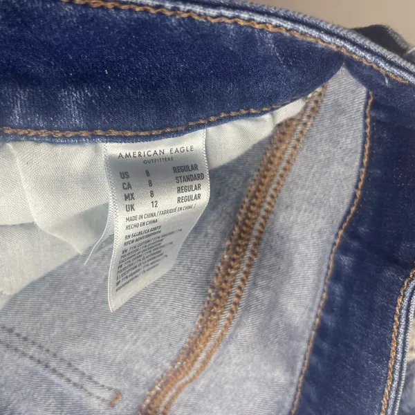 American Eagle Outfitters Ripped Blue Skinny Jeans - Image 11