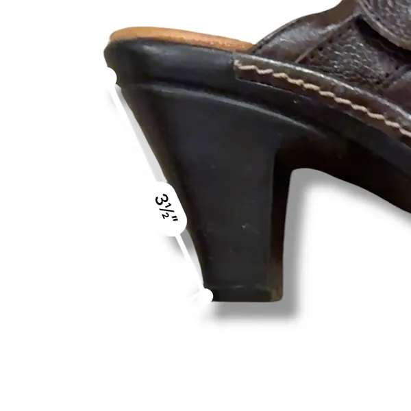 Bjorndal Juliana Brown Leather Slip‎ On Buckle Heeled Mules Sz 6.5 - Image 11