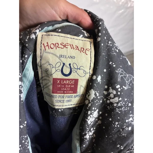 Horseware Ireland Women‎ Blue Full Zip Hoodie Speckled Equestrian Jacket XL - Image 5