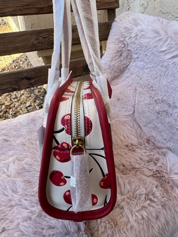 Coach Swing Zip Bag With Cherry Print $425 NWT Cz494 - Image 2