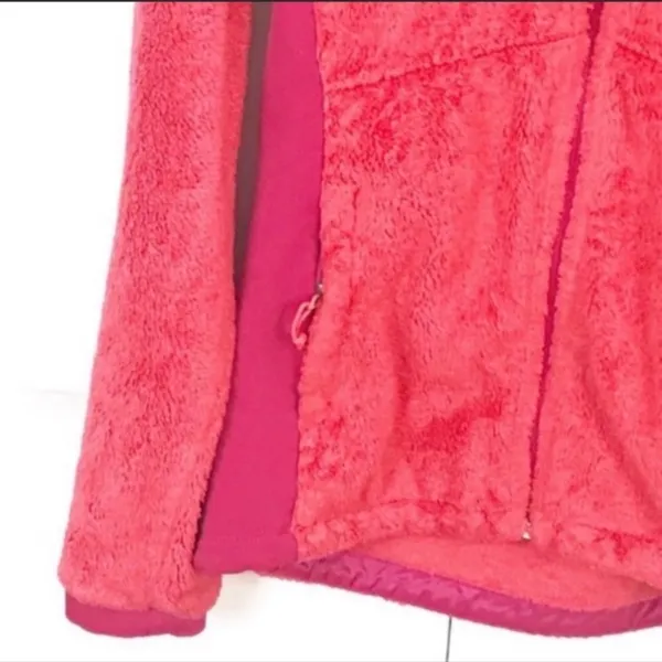 The North Face Size Small Tech Orange Pink Womens Ositio Fluffy‎ Fleece Jacket - Image 3