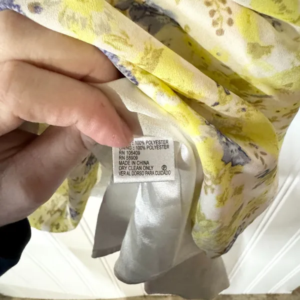 GIANNI BINI Dress‎ Women Size 0 Mini Sleeveless Floral Yellow Summer Polyester - Image 3