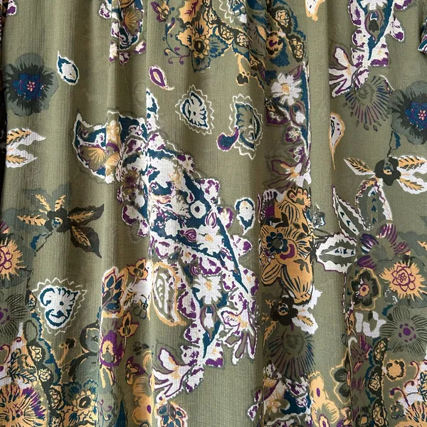 Free People Green Paisley Ibiza Nights Tunic Dress Size Small - Image 8