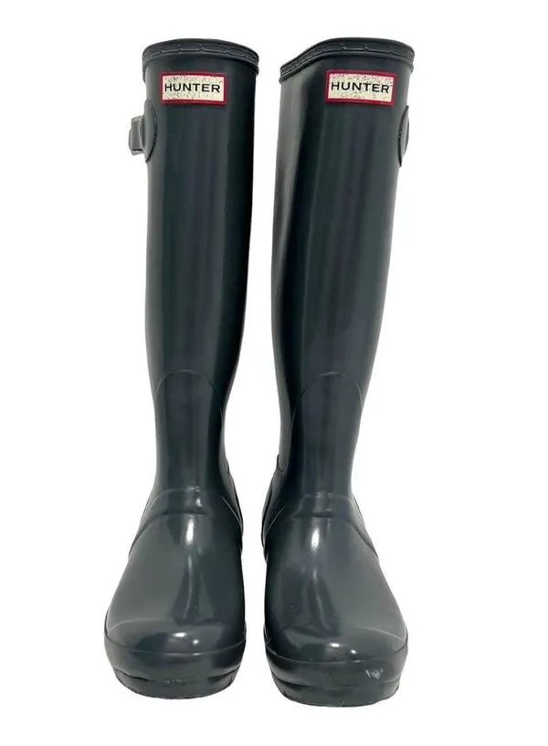 HUNTER Original Tall Gloss Rain Boots in Gray Women’s Size 7 - Image 2
