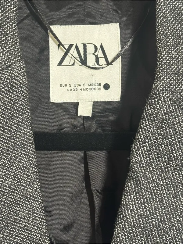 Zara 100% WOOL STRUCTURED BLAZER ZW COLLECTION sz 12 - Image 4