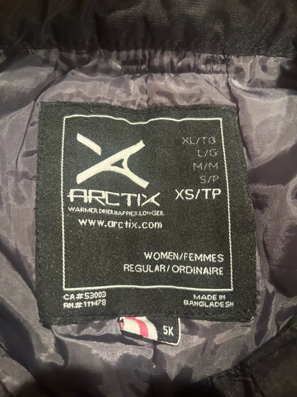 Arctix Black Snow Pants Women’s XS - Image 2