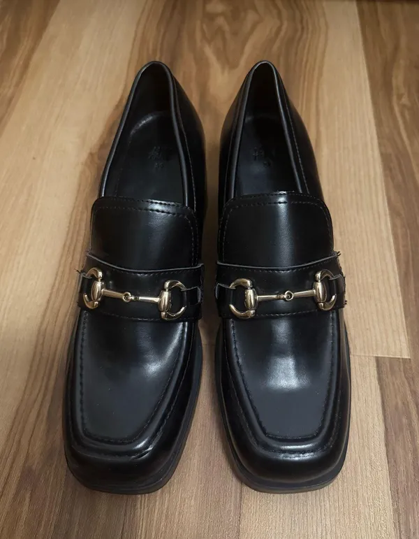 H&M Leather Heeled Loafers 8 - Image 2