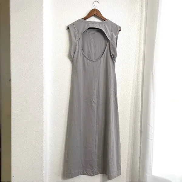 FP Beach Free People Womens Dress Gray Grey Maxi Cut Out Back Cotton Size Small - Image 2