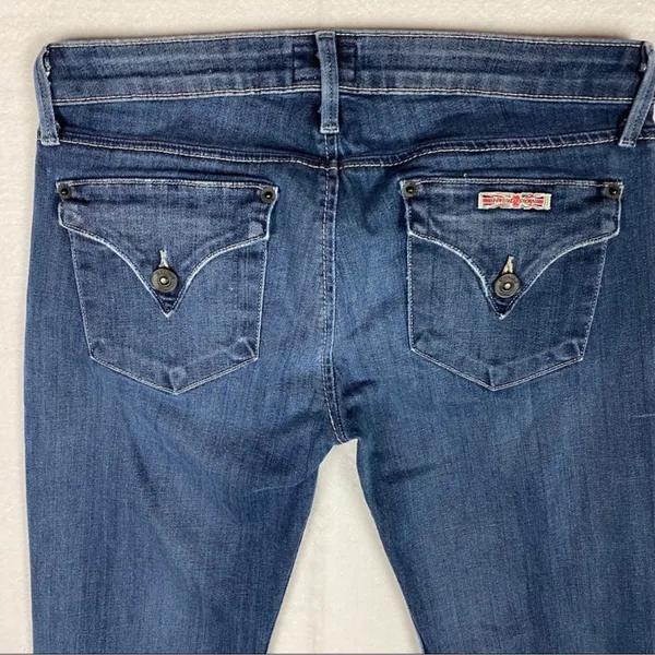 Hudson Stretch Medium Wash Straight‎ Leg Jean Flap Pocket Womens Size 26 - Image 7