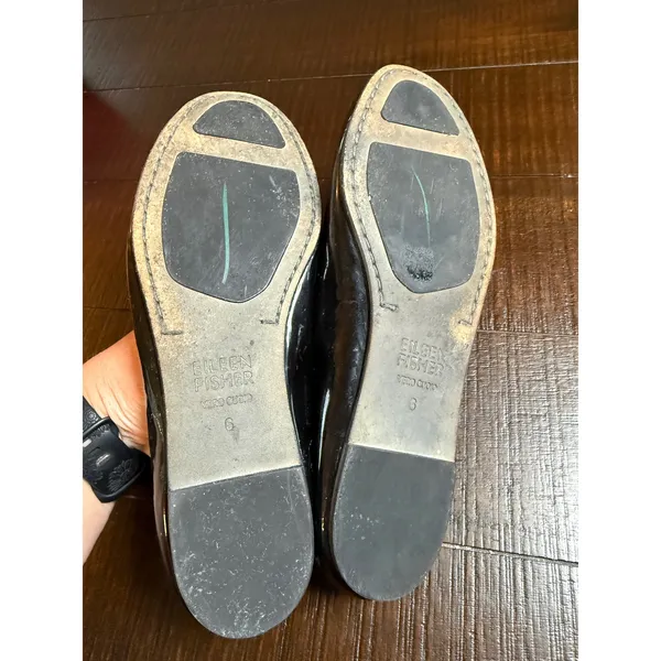 Eileen Fisher Womens Black Patent Leather Ballet Flats Vero Cuoio Size 6 - Image 6