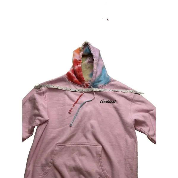 Clickbait Pink Tie Dye Hooded Pullover Hoodie Sweatshirt Women's Size L - Image 4