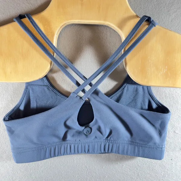 455 | Ryderwear Blue Strappy Cross Back‎ Sports Bra Womens Activewear - Image 2